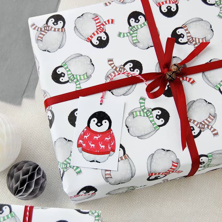 Baby Penguin Wrapping Paper for wholesale by Clara and Macy