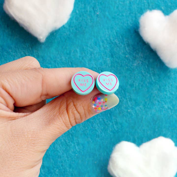 Silly Loaf - Wholesale Stud/Post Earrings - Valentines Sweetie Love Hearts Stud Earrings0