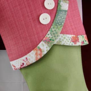 The Sunday Studio - Wholesale Holiday Stocking - Topical Pink & Green Handmade Christmas Stockings10