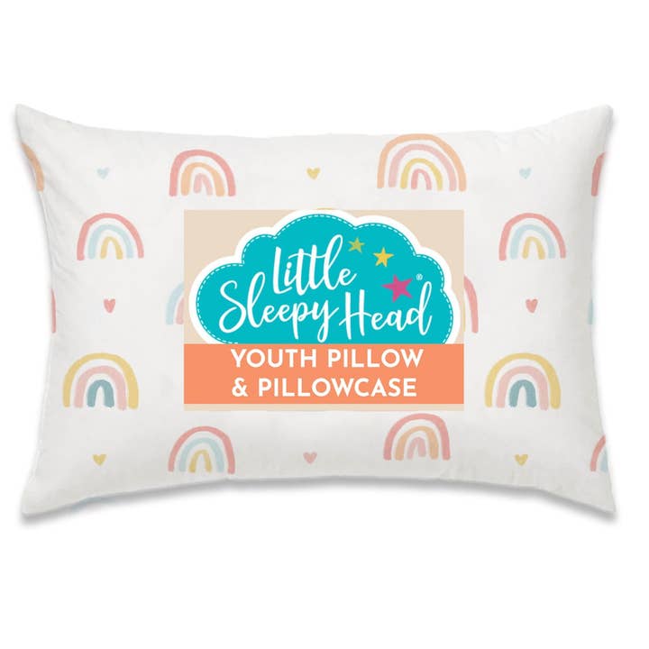 Youth Pillow + Pillowcase Set - Rainbows - 16"x22" for wholesale by Little Sleepy Head