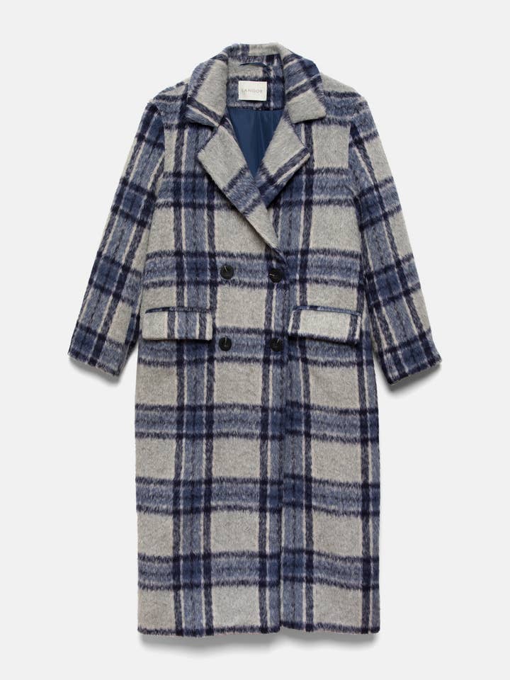 Lanidor - Wholesale Coat - Women's - Double Breasted Checked Coat (425274-189)5