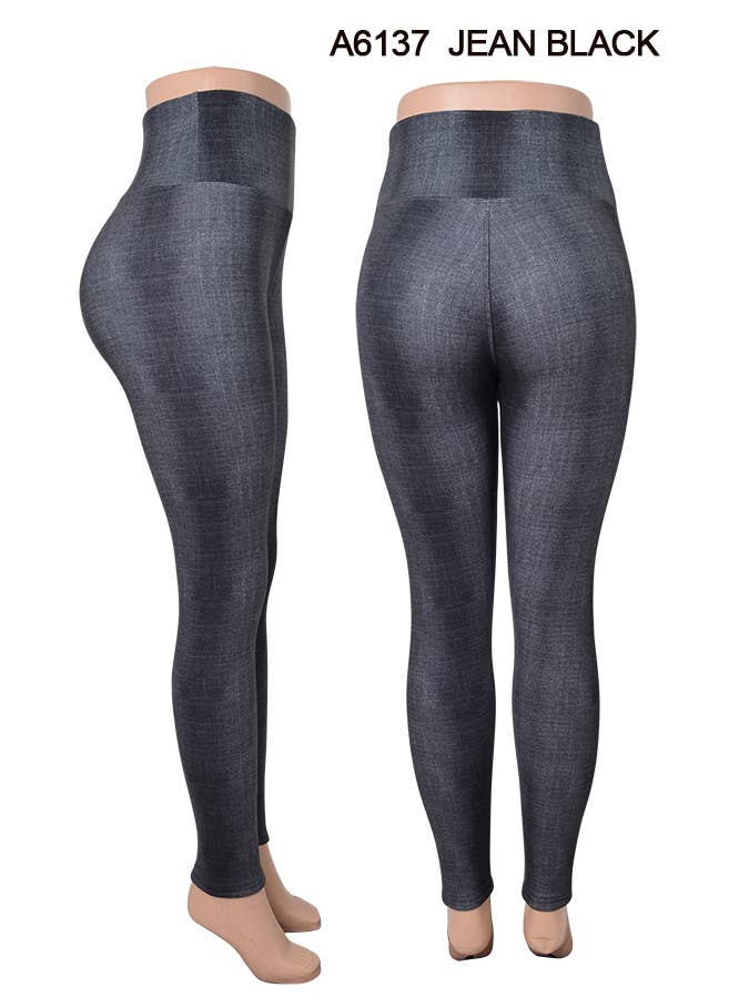 SSImport - Wholesale Fashion Leggings - Women's - A6137 WINTER JEAN LEGGINGS FLEECE LINED 12PCS/PACK 2