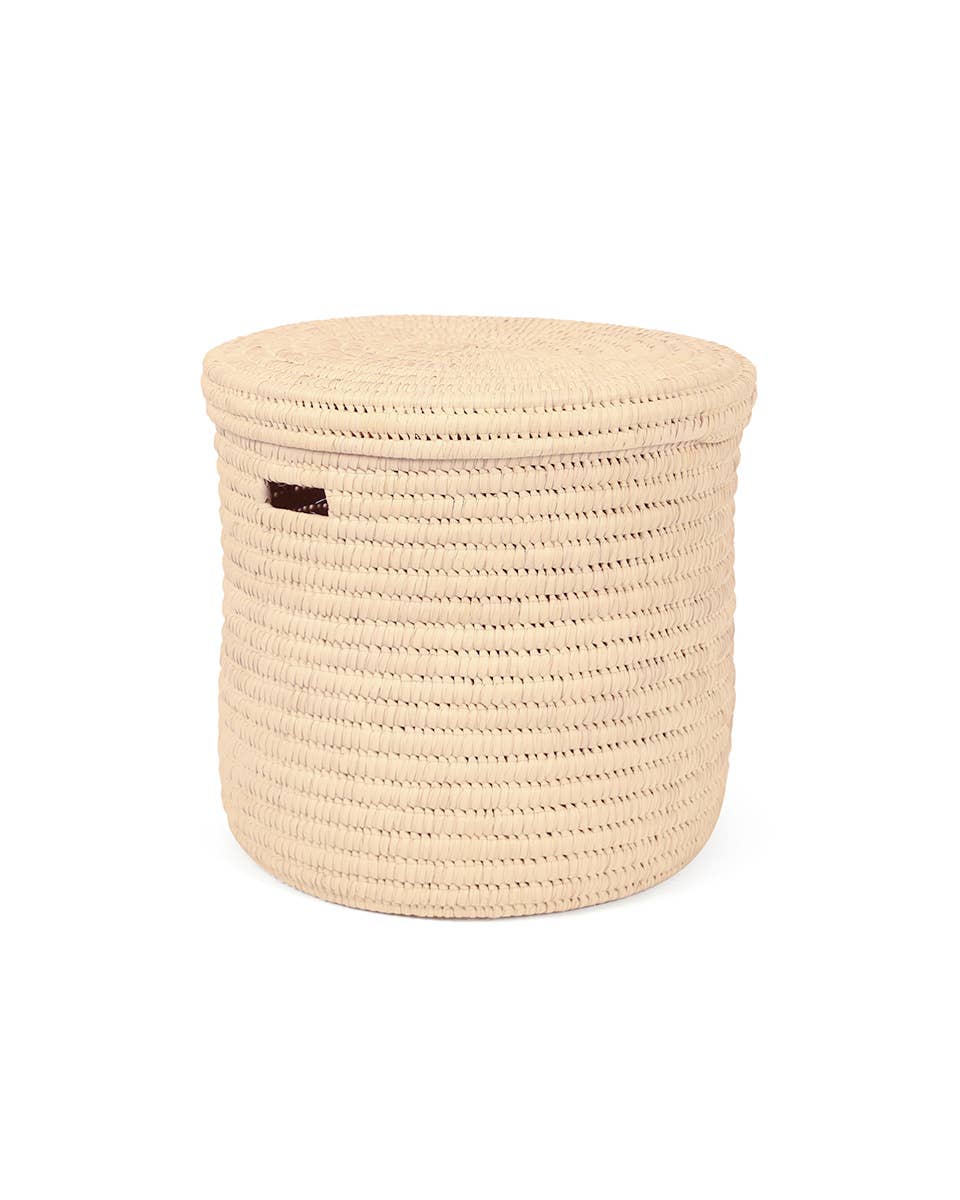 The Basket Room – wholesale Laundry basket – PALE: Natural Lidded Laundry Basket | Log Basket | Toy Storage with Handles | Blanket Basket | Laundry Hamper0