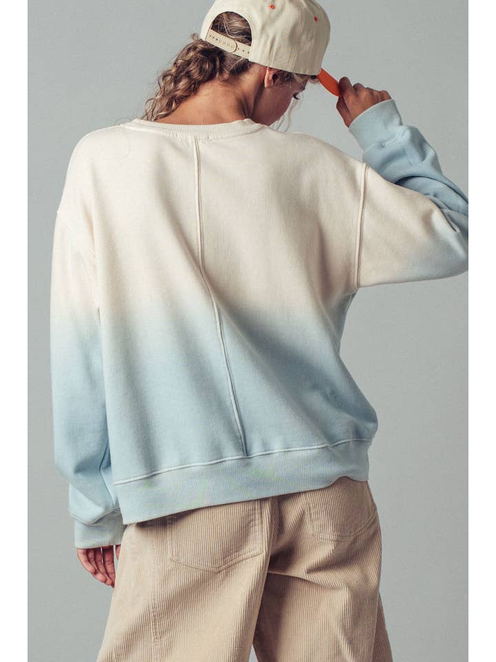 Urban Daizy - Wholesale Knit Sweater - Women's - Ombré Dip-Dye Crewneck Sweater12