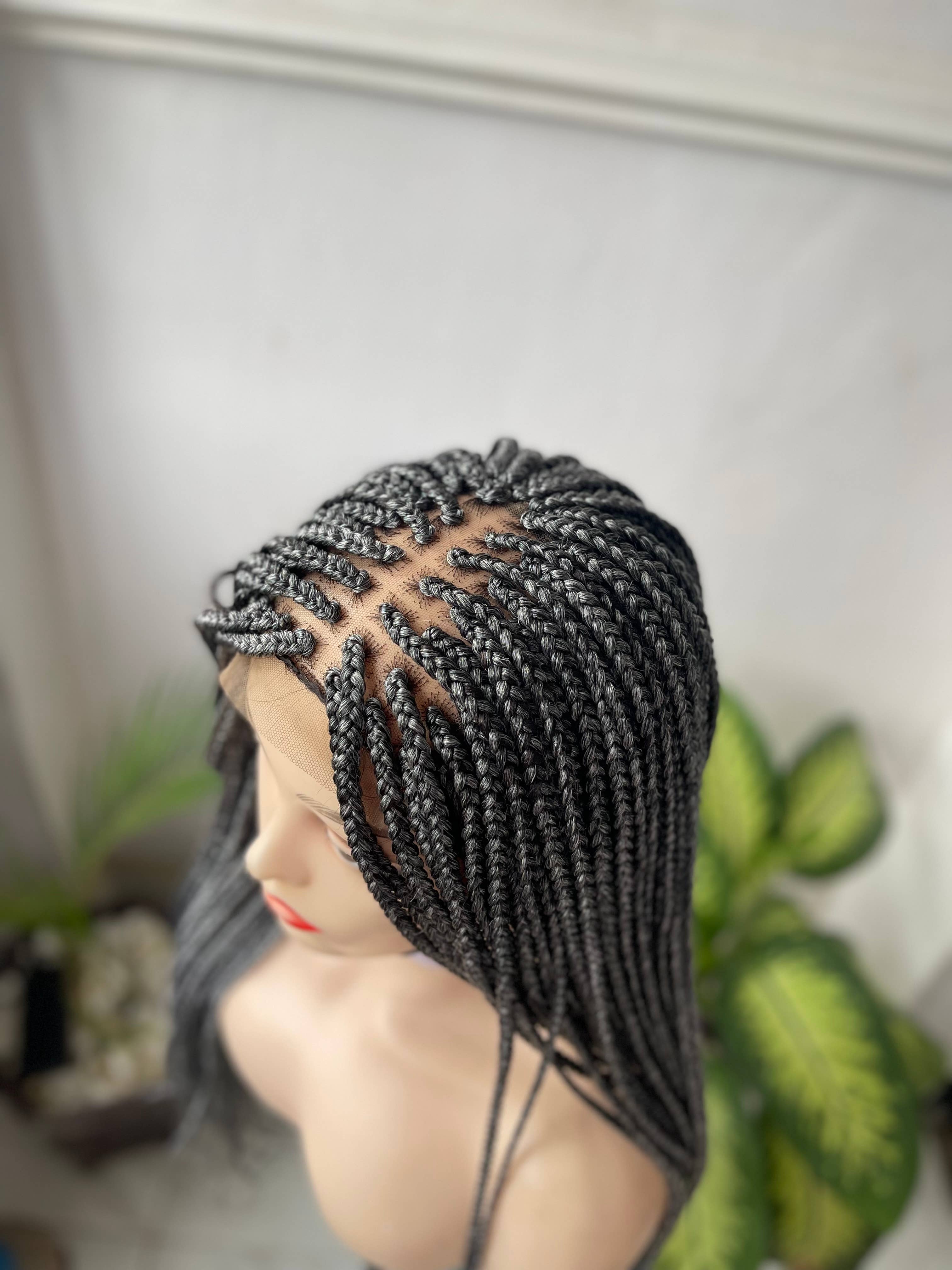 Lamuskwigs - Wholesale Wig/Hair Piece - Ready to ship Grey braided wig in closure. Glueless lace6