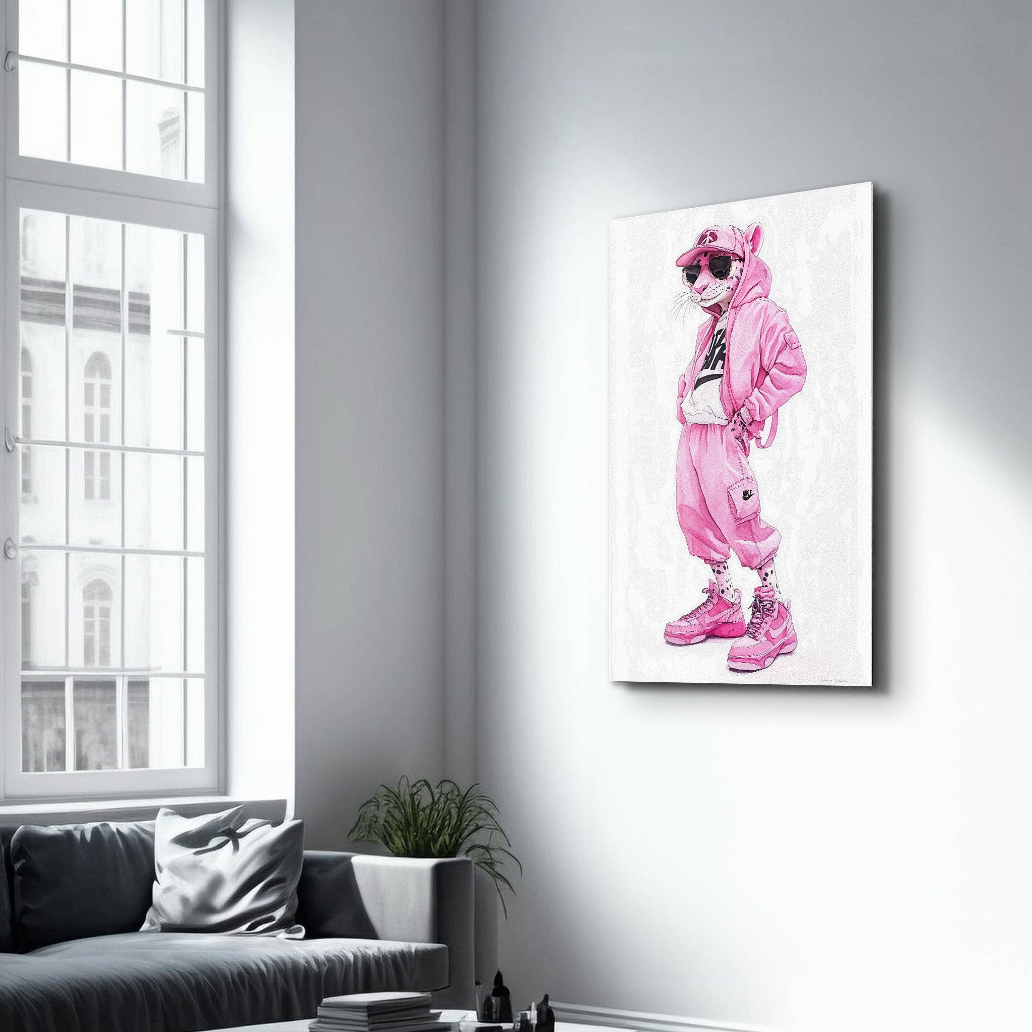 Artdesigna KG - Wholesale Art Print - Pink Power Panther - Glass Wall Art3