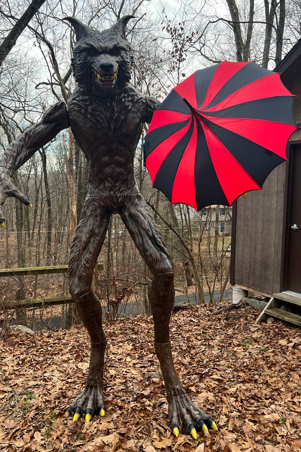 vampirefreaks – Guarda-chuva - Mulher por atacado – Guarda-Chuva Pagoda [Preto/RISCAS VERMELHO]10