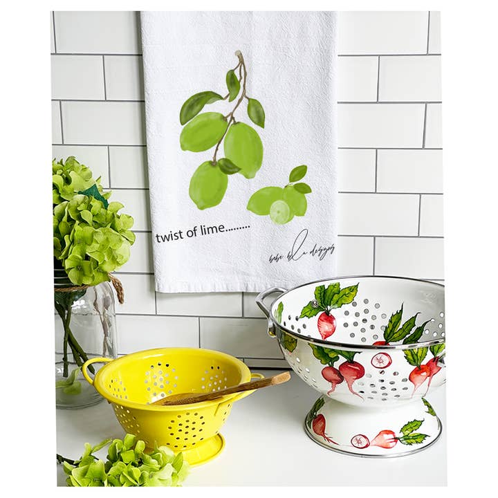 Bebe Blu Designs, LLC - Wholesale Tea Towel - Limes Flour Sack Tea Towel, Bartenders Towel, Reusable, Gift1