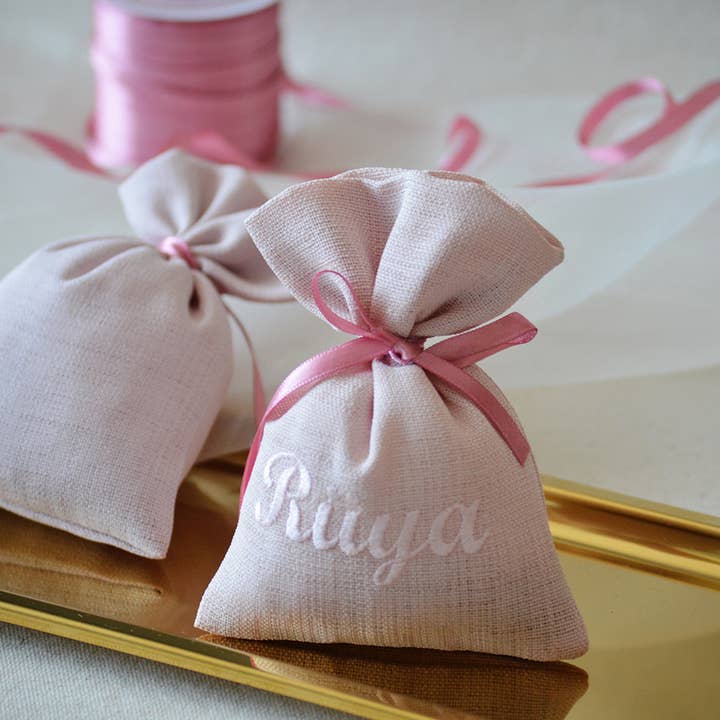 Uniq Favors - Wholesale Party Favor Bag/Box - Custom Embroidered Sachet Bags, Linen Bag, Soap Bulk Gifts