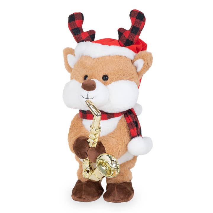 Cuddle Barn, Inc. - Wholesale Stuffed/Plush Toy - Kids & Baby - Jazzy Antlers (Animated Saxophone Musical Reindeer Plush Toy1