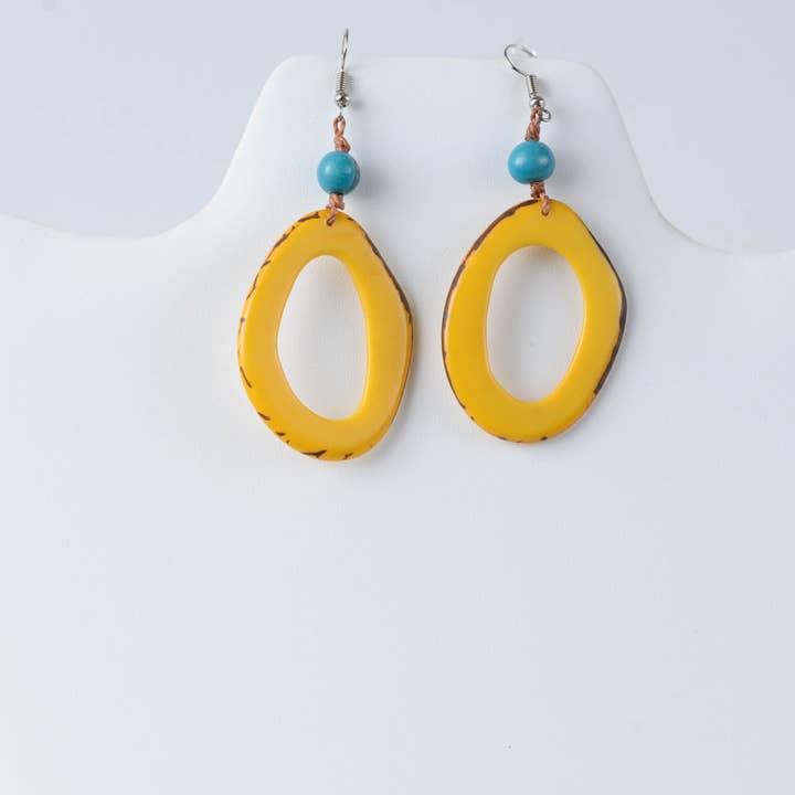 TaguArtsy - Wholesale Dangle Earrings - Alicia Tagua Oval Drop Earrings | Handmade & Lightweight 13