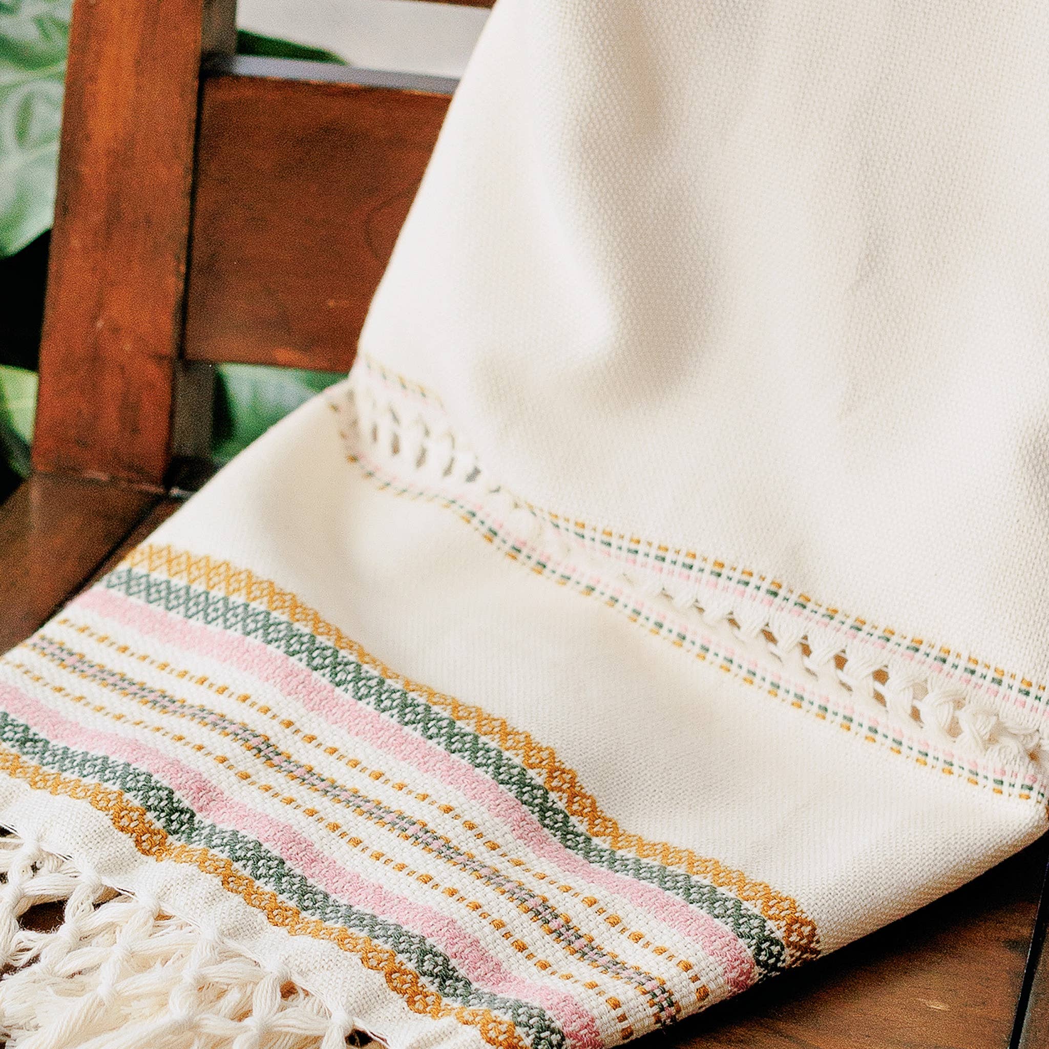 Origin Mexico – wholesale Wrap – Women's – Handwoven Organic Cotton Shawl Wrap -Pink, Olive and Mustard6