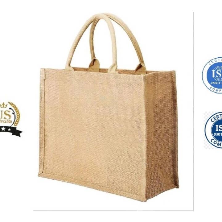 Alo Organic International - Wholesale Tote bag – Unisex - Customized Square Burlap Tote Bag with Your Logo Text Design1