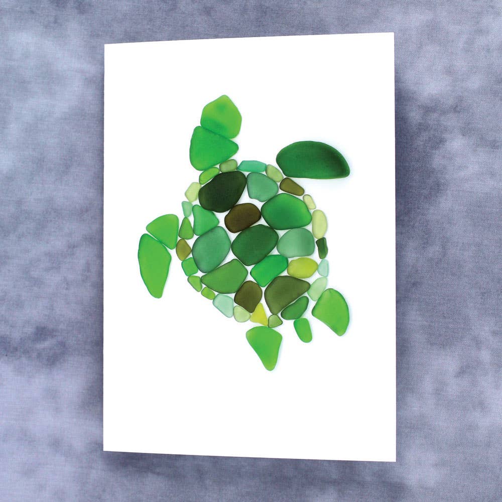 Beachcombing / Etched by the Sea - Wholesale Everyday Greeting Card - Sea Glass Sea Turtle Card1