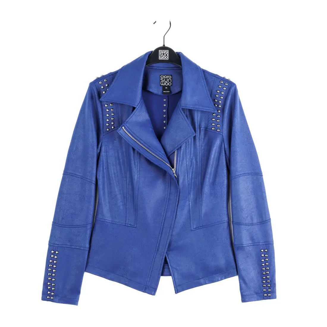 Clara Sunwoo - Wholesale Leather Jacket - Women's - JK166K - Liquid Leather ™ Studded Jacket17