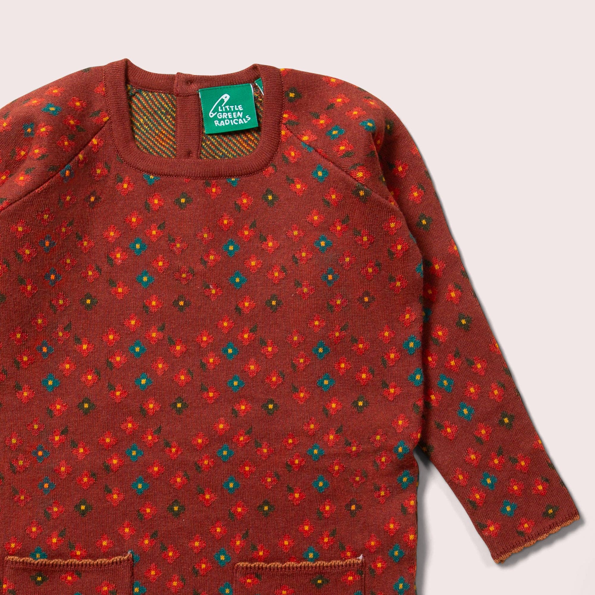 Hazelnut Flowers Knitted Tunic Dress for wholesale on Faire1