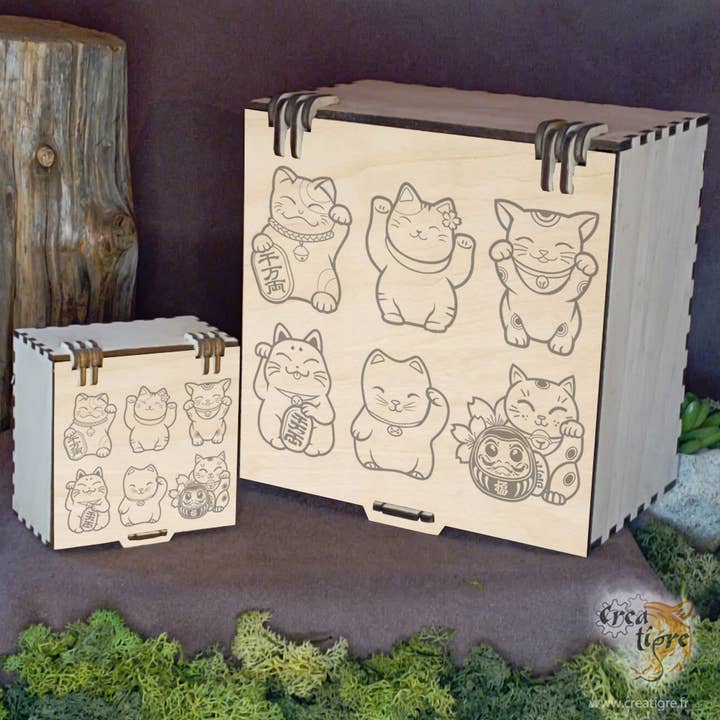 Trälåda, Japan-kollektionen, Bossy Six Japanese Maneki Neko för wholesale av Creatigre