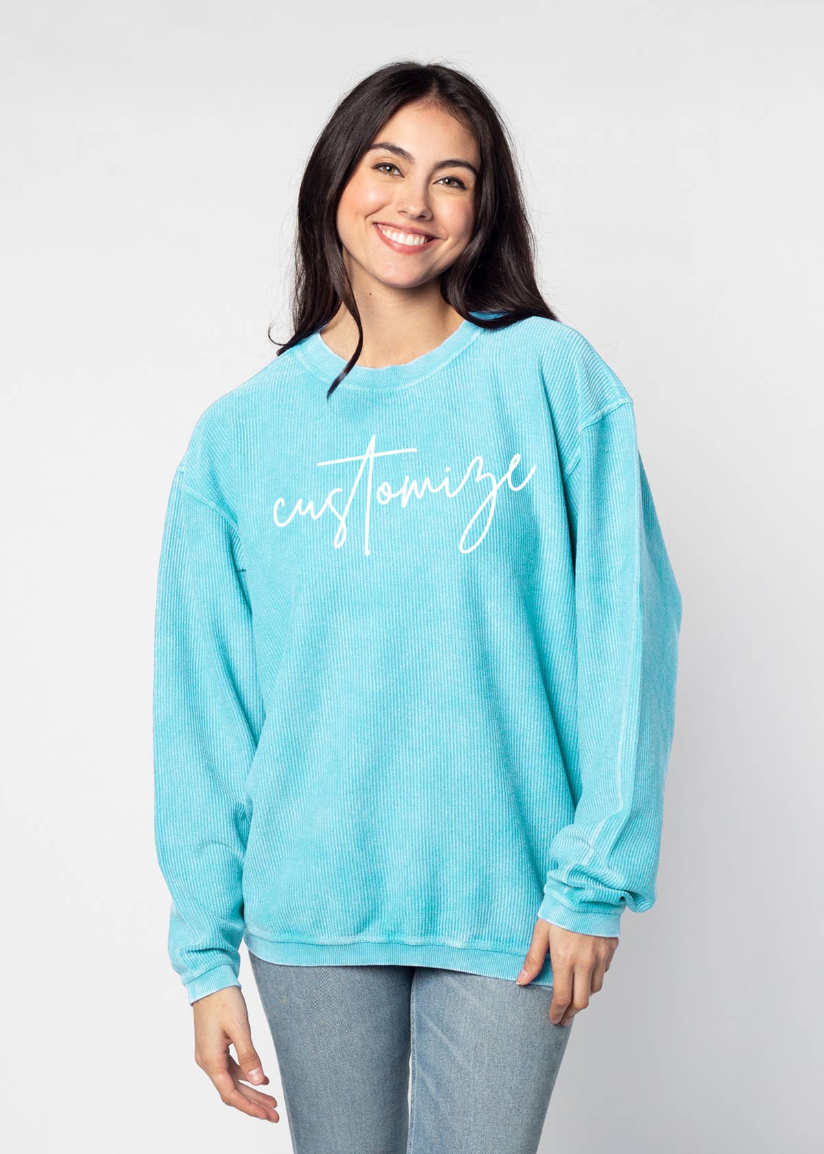 chicka-d - Venta al por mayor Sudadera estampada - Mujer - The Original Custom Graphic Corded Crew, escritura grande25