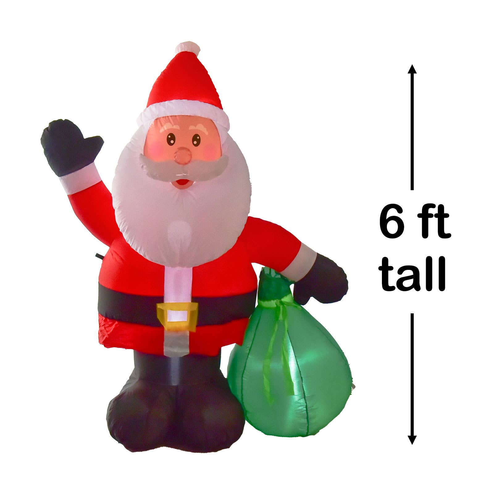Fun Little Toys - Vendita all'ingrosso Gonfiabili - Decorazione gonfiabile natalizia di 1,83 m Babbo Natale con sacco regalo1