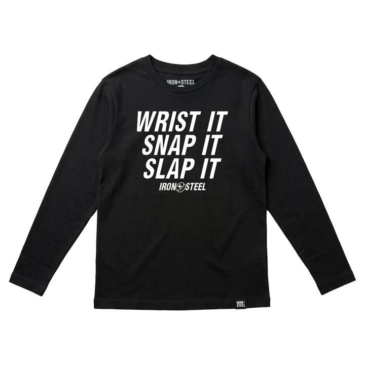 Snap It Long Sleeve Hockey Tee for wholesale by Iron+Steel Hockey