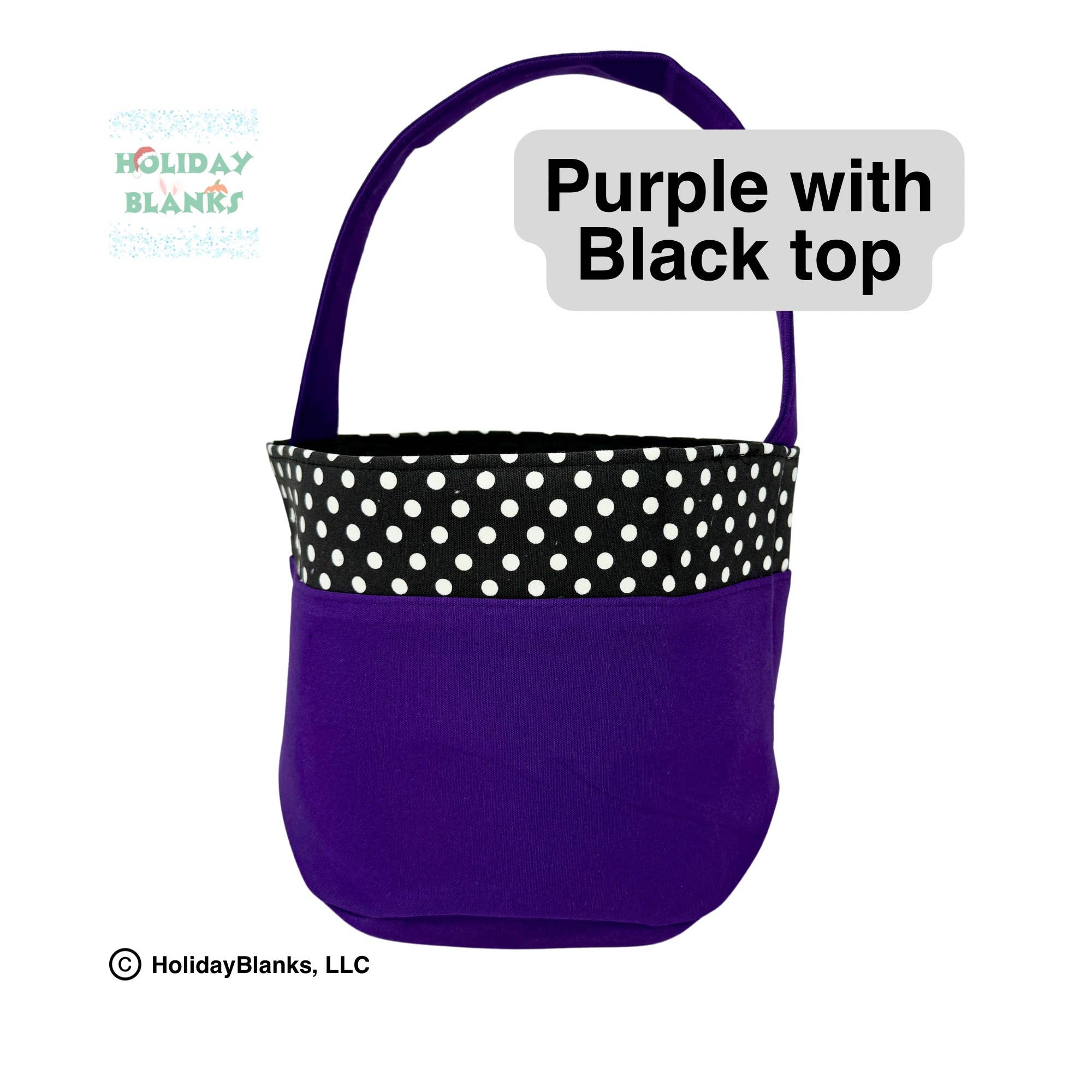 Holiday Blanks - Wholesale Basket - Halloween Dark Small Dot design Basket Embroidery Blanks2