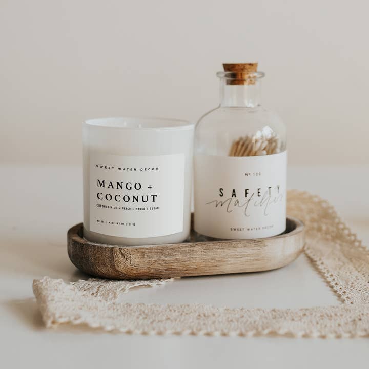 Sweet Water Decor - Wholesale Jar/Filled Candle - Mango and Coconut 11 oz Soy Candle - Decor & Gifts