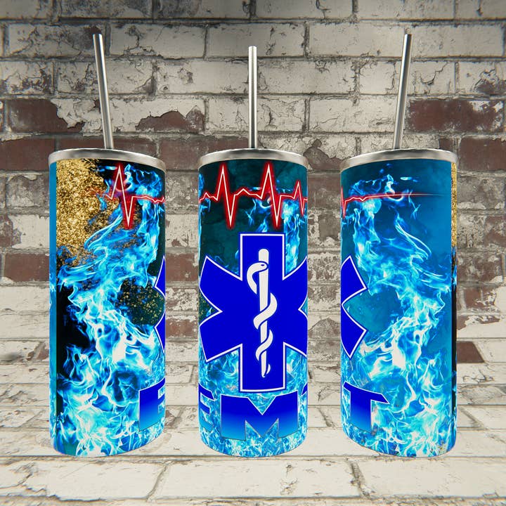 EMT Heartbeat Tumbler for wholesale by Triple D's Tumblers n More