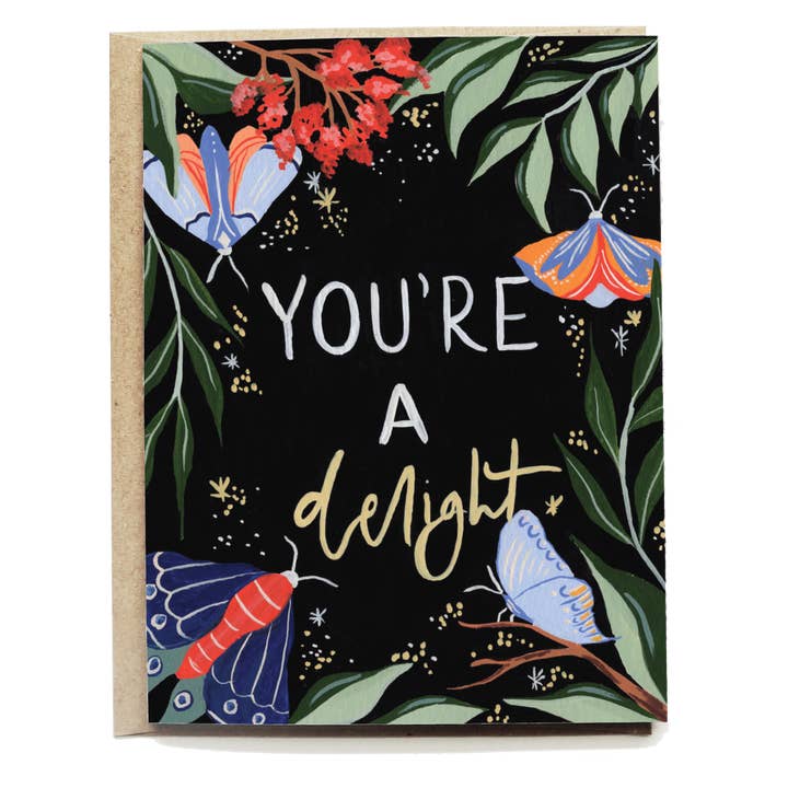 Midnight Moth Friendship Card | You're a Delight for wholesale by Pen + Pillar