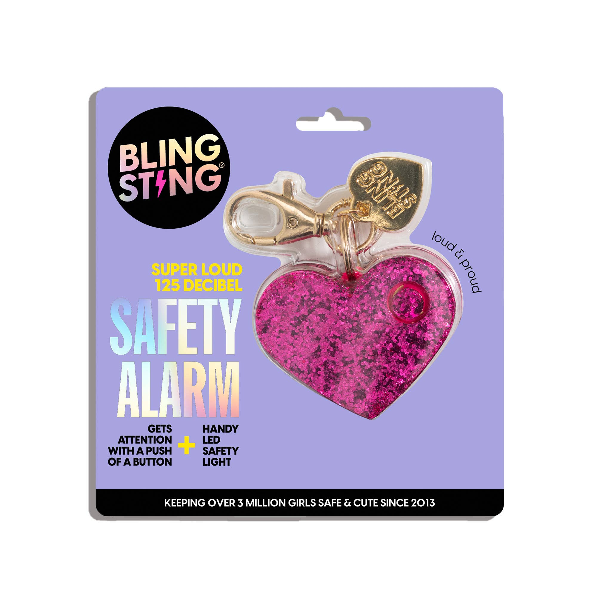 BLINGSTING - Wholesale Safety Alarm/Gear - Safety Alarm | Pink Glitter Heart2