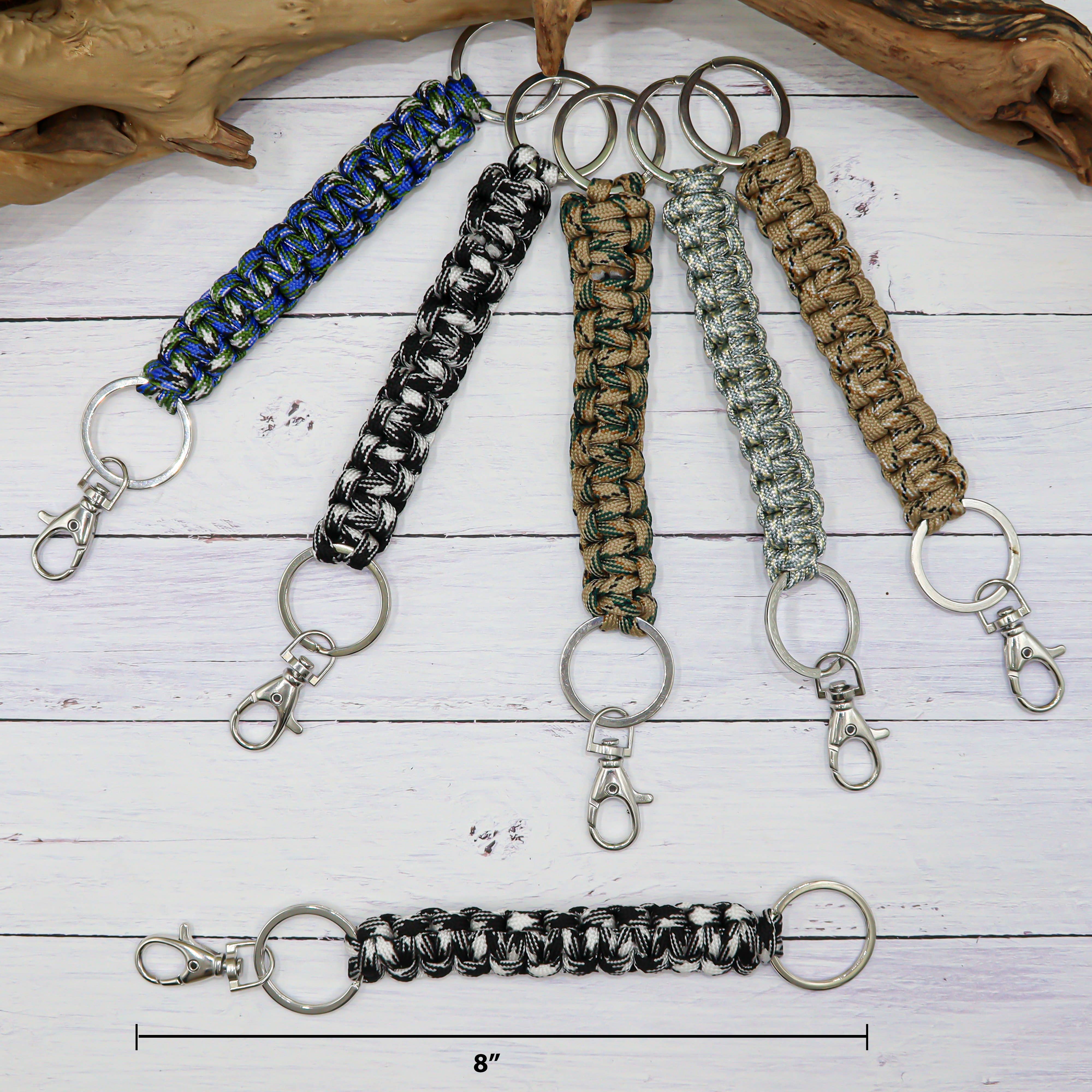 Natalia - Wholesale Keychain - Unisex - Braid Classic 6-Pack Paracord Keychains - SET 64