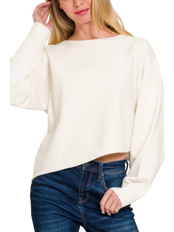 Vanilla Monkey - Wholesale Knit Sweater - Women's - Viscose Asymmetric Hem And Sleeve Sweater