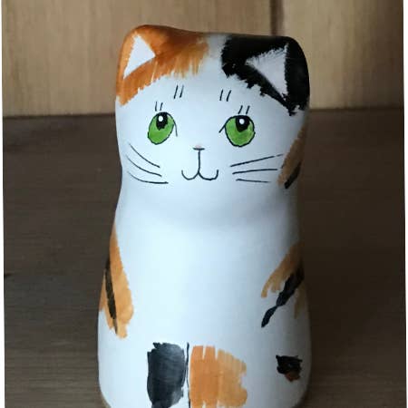 A-Cat Tortoiseshell Trendy Cat Candlesnuffer for wholesale by Merryfield Pottery