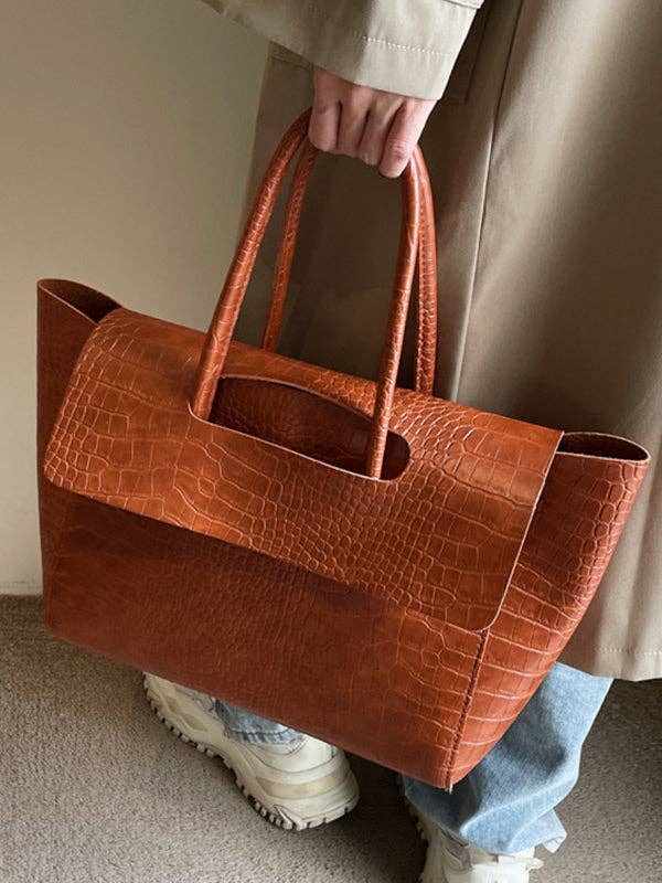 Sheer Trend - Wholesale Draagtas - Dames - Effen kleur handtassen met gesplitste naden en draagtas8