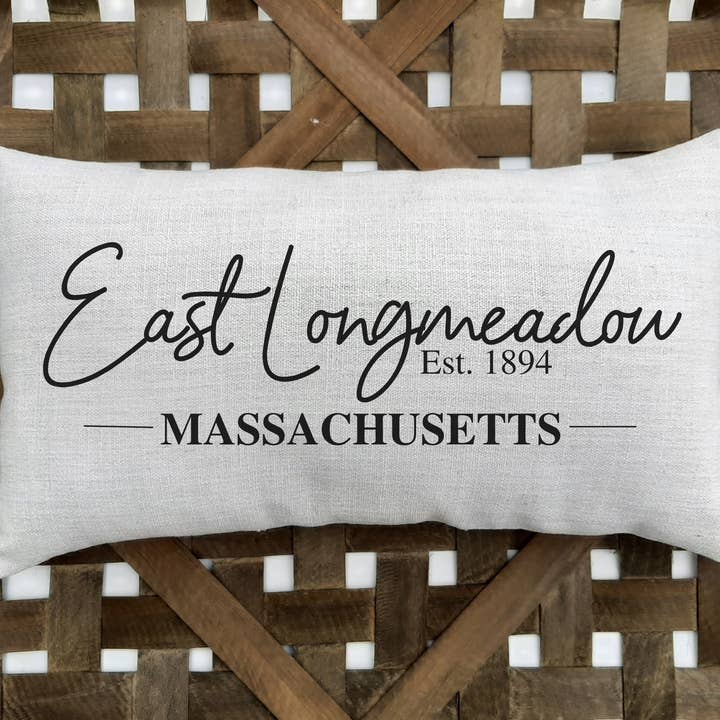 Town and State Established Lumbar Pillow for wholesale by AbbyKate HOME