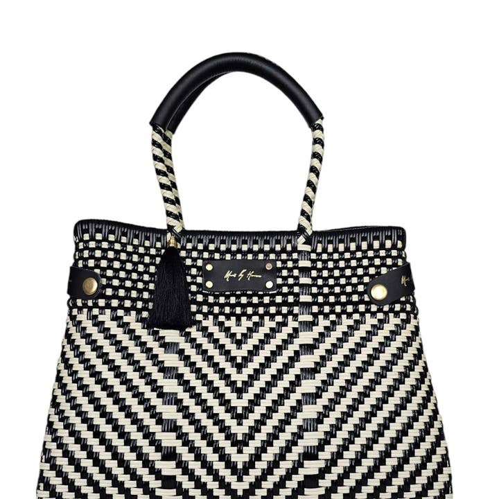 MAVIS BY HERRERA - Vendita all'ingrosso Borsa con manico - Donna - Borsa Convertibile a Basso Inquinamento - Lusso Avorio Nero0