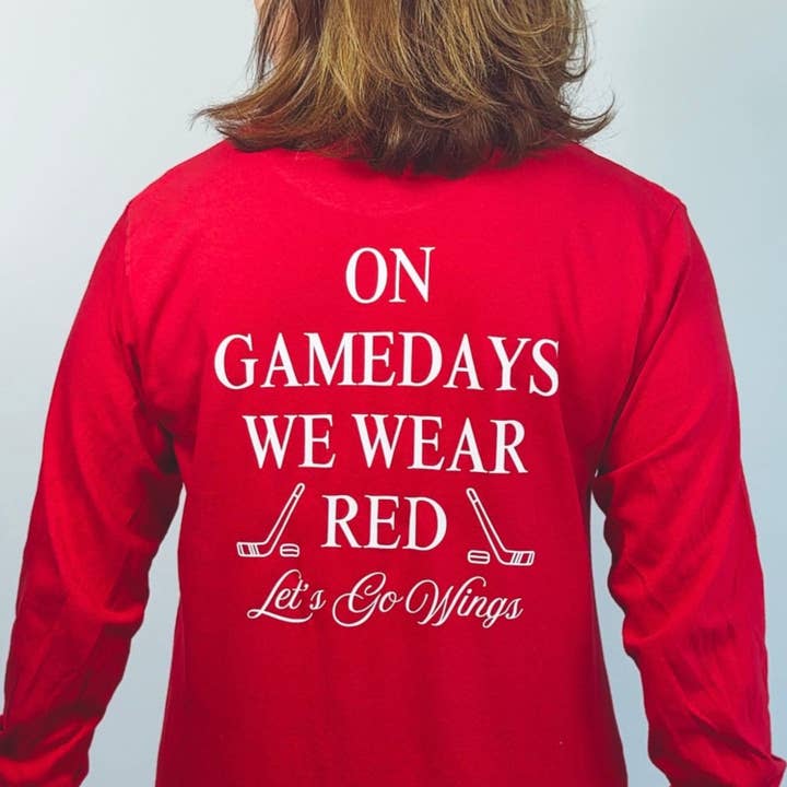 Red Go Wings - Detroit Hockey Long Sleeve for wholesale on Faire3