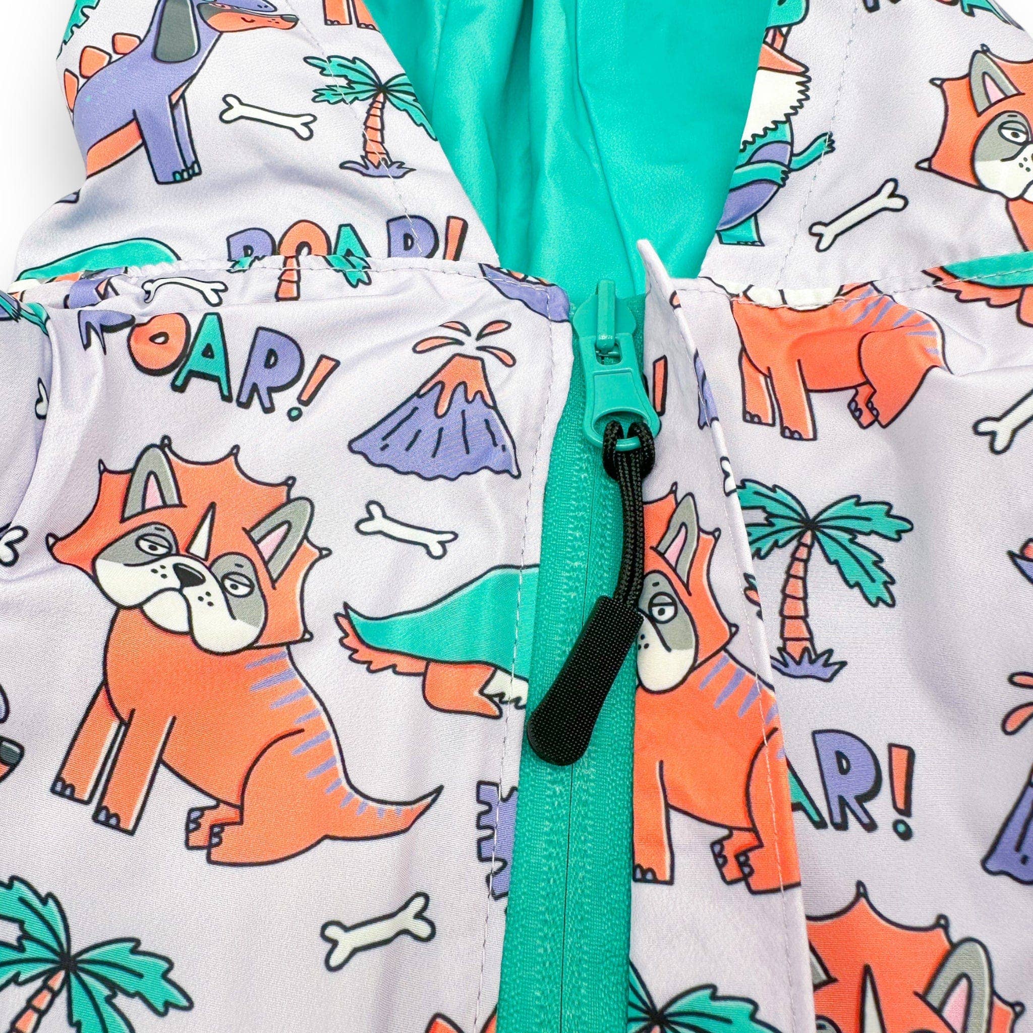 Zelda & Harley – wholesale Pet raincoat – Dog – Doggosaurus Rex Reversible Raincoat6