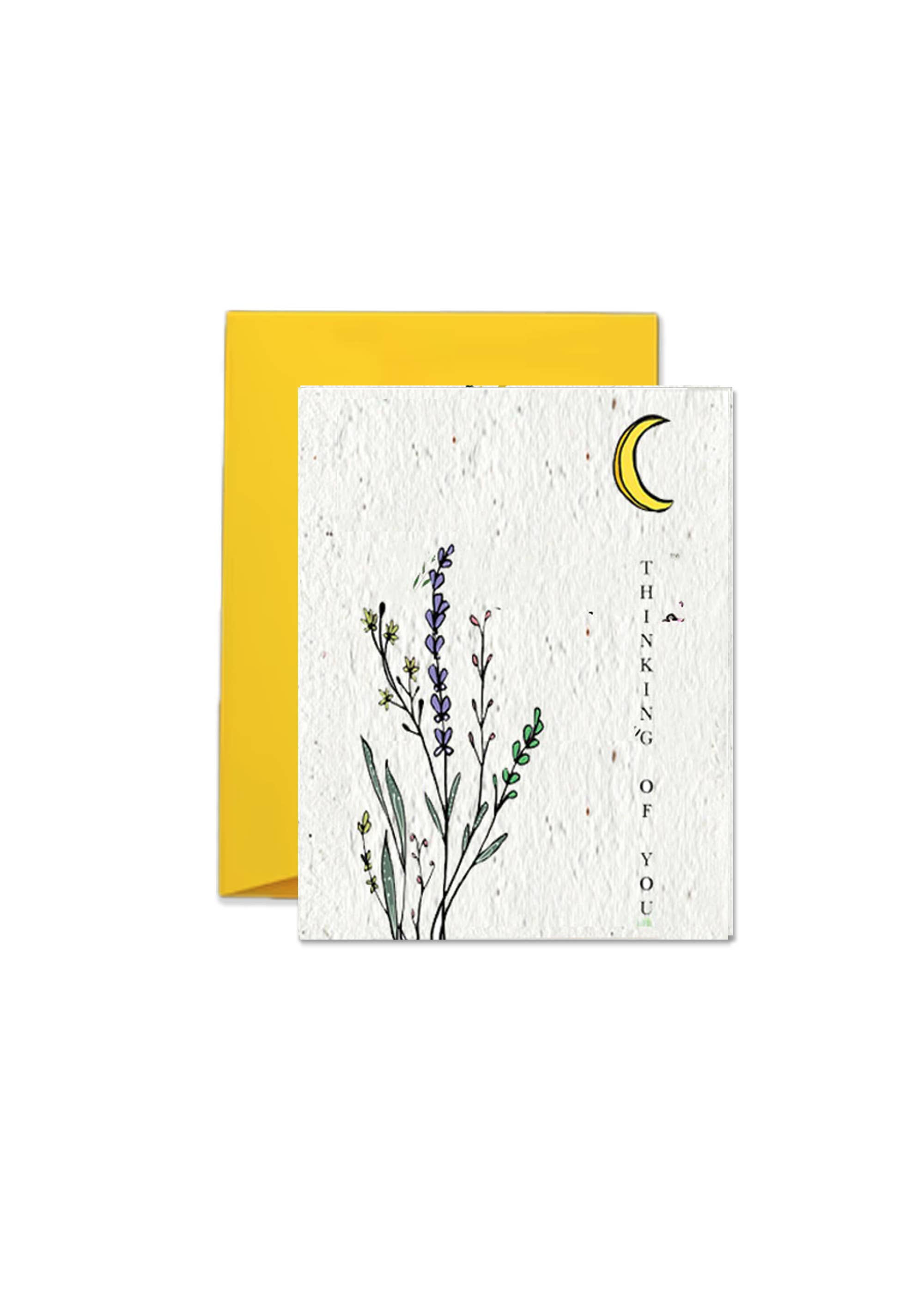 Artsy Em - Wholesale Thinking of You Card - Thinking Of You (Moon) Wild Seed Paper Greeting Card