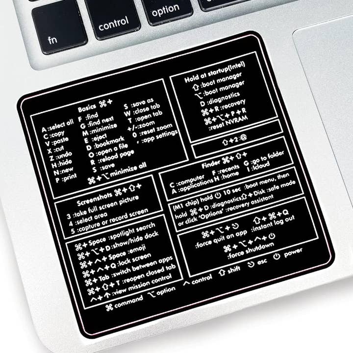 MacBook Black Keyboard Shortcut Stickers for wholesale by EL NIDO DESIGN