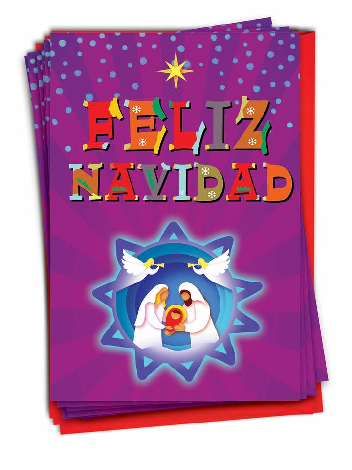 Box of 12 Christmas Card - Spanish Season's Greetings for wholesale by NobleWorks