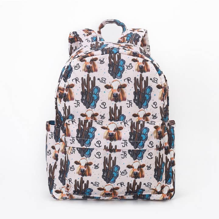 sassy kids palace - Vente Sac à dos – enfant - Sac à dos polyvalent pour enfants Cow Print & Cactus0