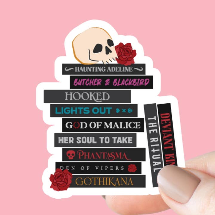 Autocolante de Pilha de Livros de Romance Sombrio por atacado de Chapter & Craft Studio
