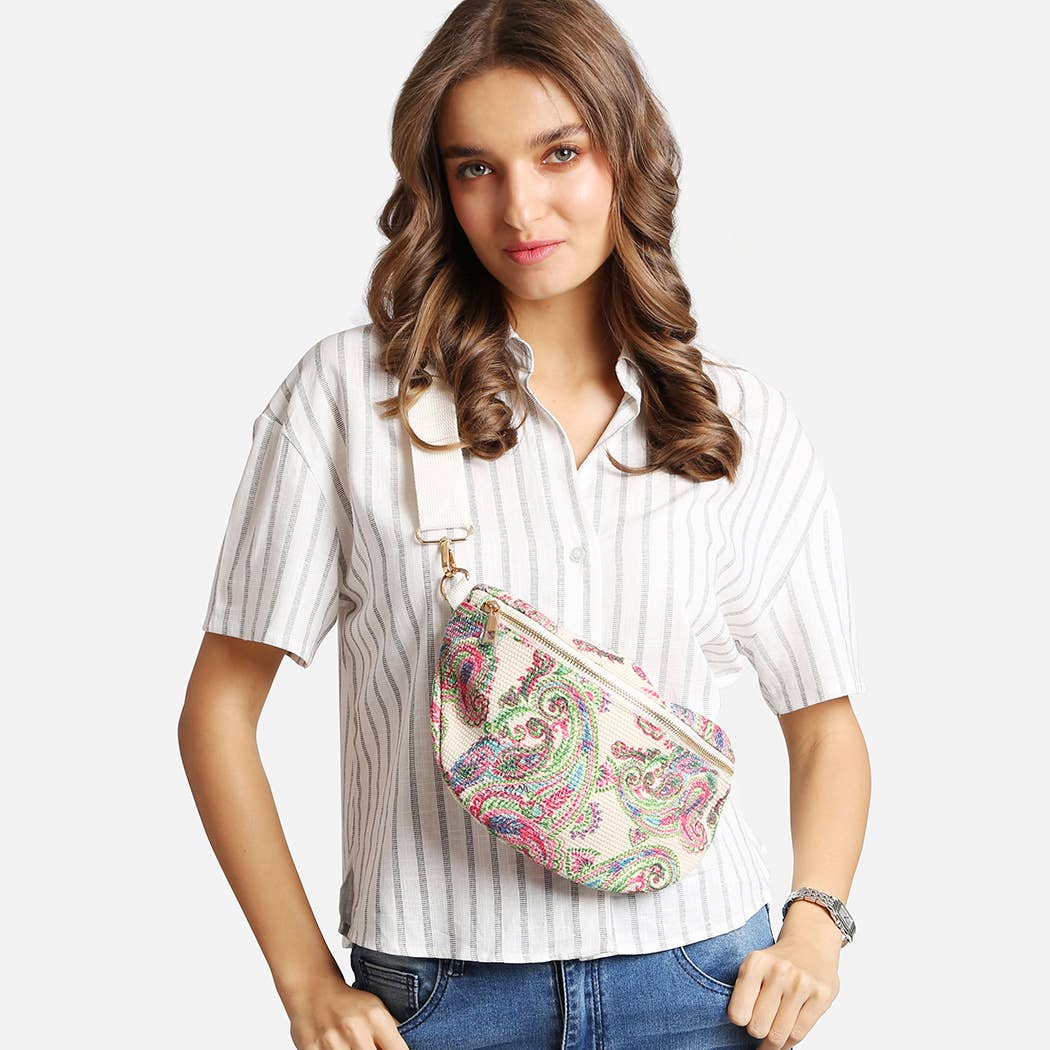 Fashion City - Vente Sac ceinture – femme - Sac banane à motif varié réglable en bandoulière4