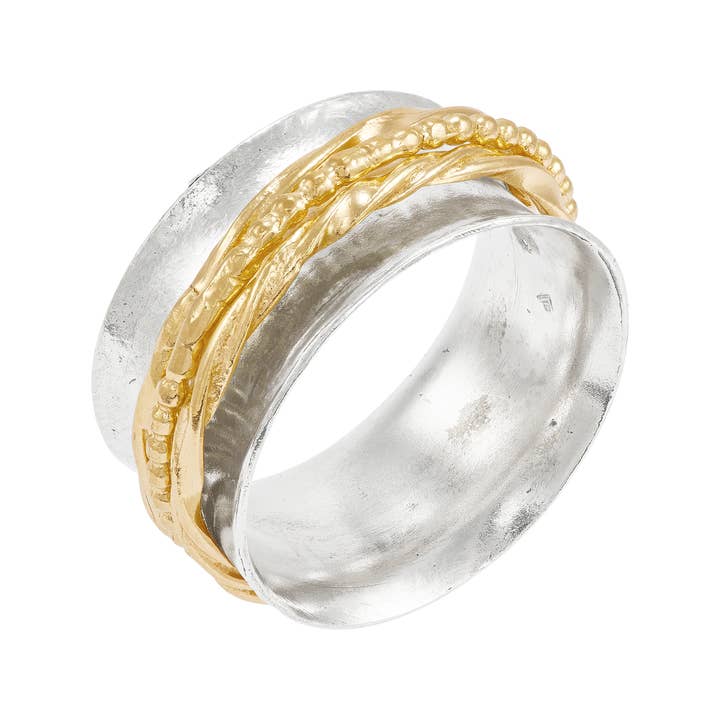 Silpada - Wholesale Band/Stacked Ring - Silpada 'Spin Around' Spinner Ring in Silver &14K Gold Plate
