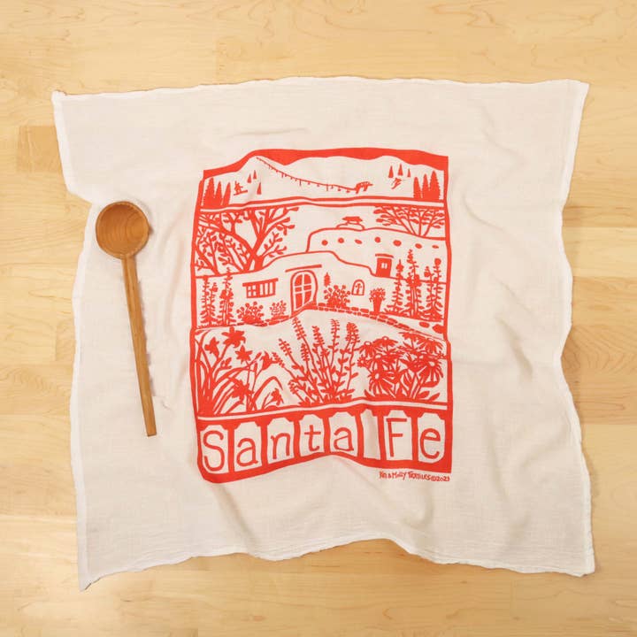 Flour Sack Dish Towel - Santa Fe Gardens for wholesale by Kei & Molly Textiles, LLC