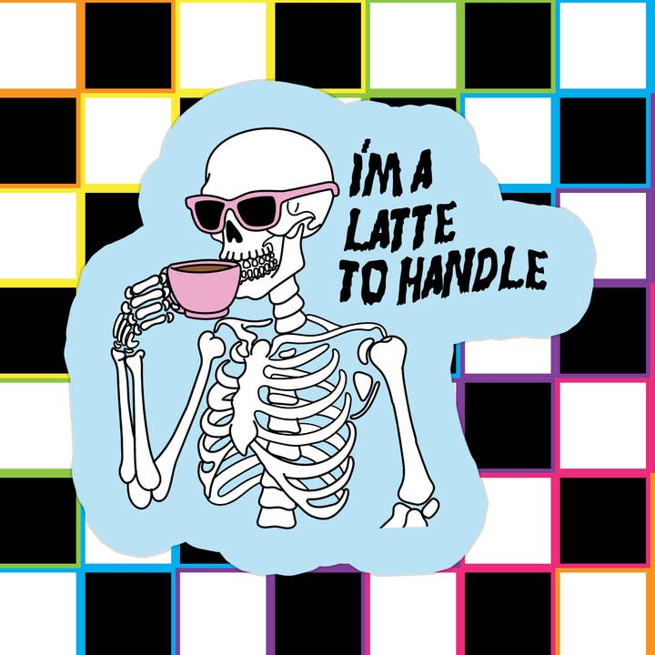 Coffee Funny Caffeine Dark Humor Waterproof Vinyl Sticker for wholesale by Stickers+ X Ashley Bexar