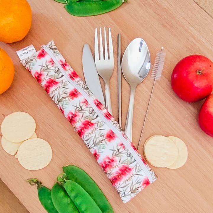 Bottle Brush Cutlery Pouch for wholesale by Little Miss M Designs