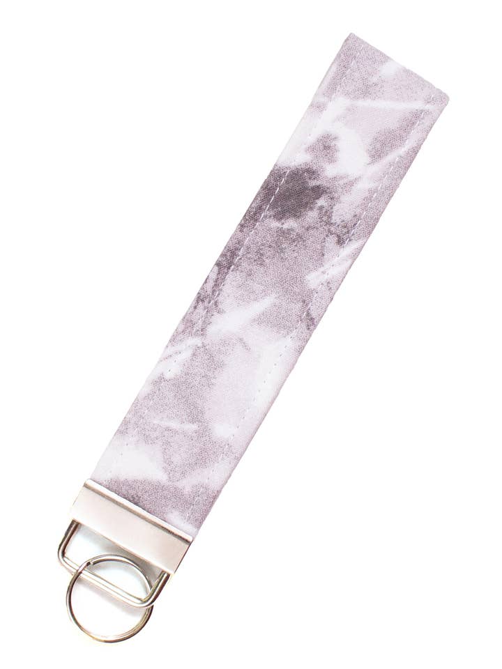 White Marble Key Fob Wristlet Keychain for wholesale by TesMade Creations