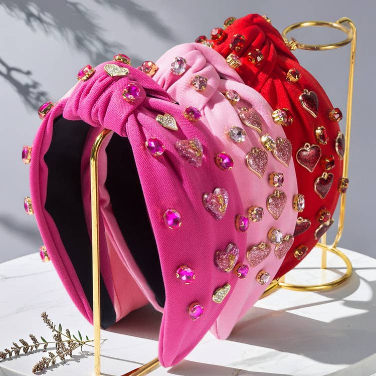 Crave by FW – wholesale Fashion headband – women's – Wide Top Knot Headband With Love Heart9