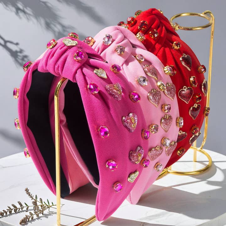 Crave by FW – wholesale Fashion headband – women's – Wide Top Knot Headband With Love Heart9